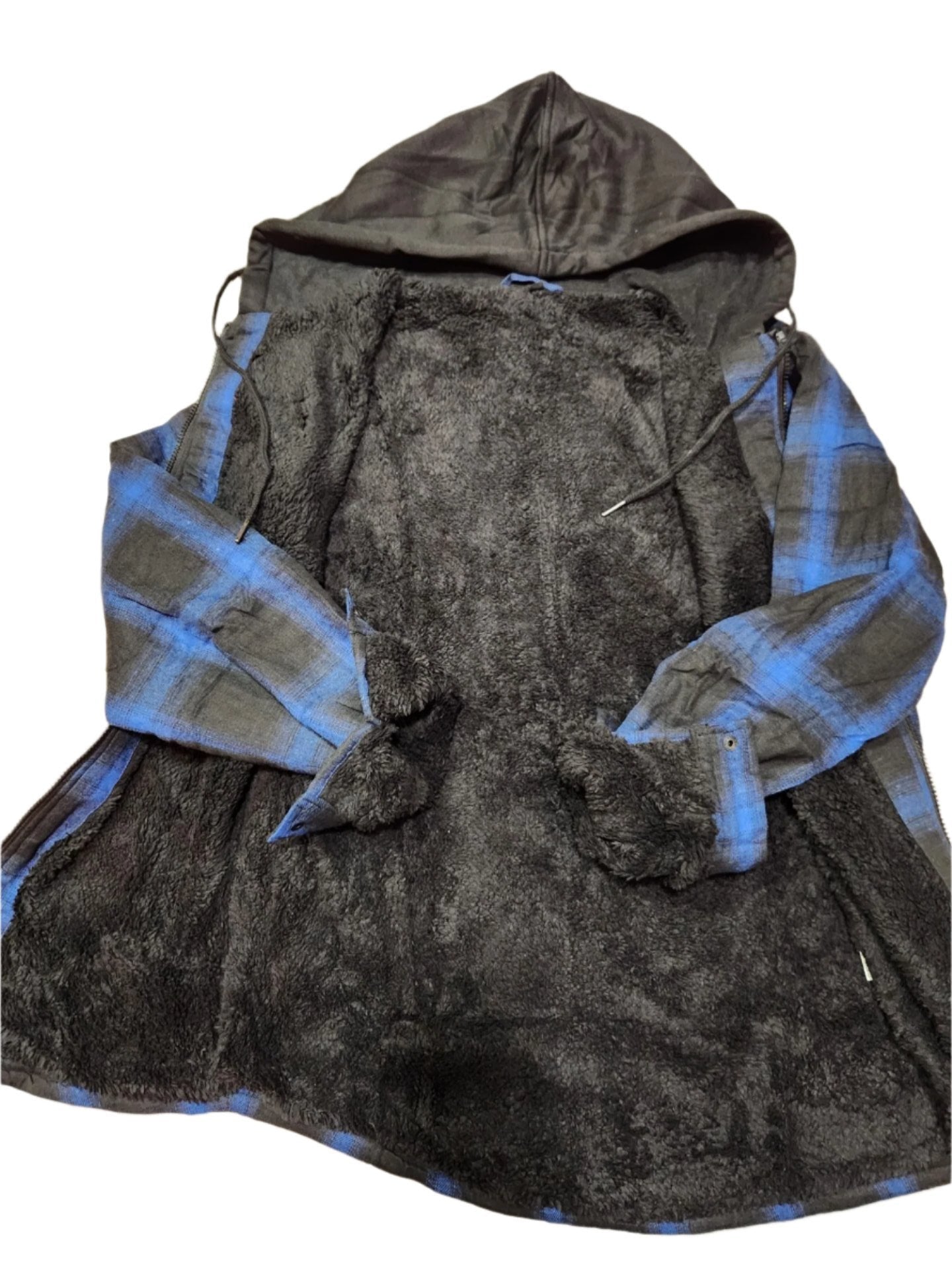 Detroit Lions Sherpa Lined Full Zip Hooded Plaid Jacket